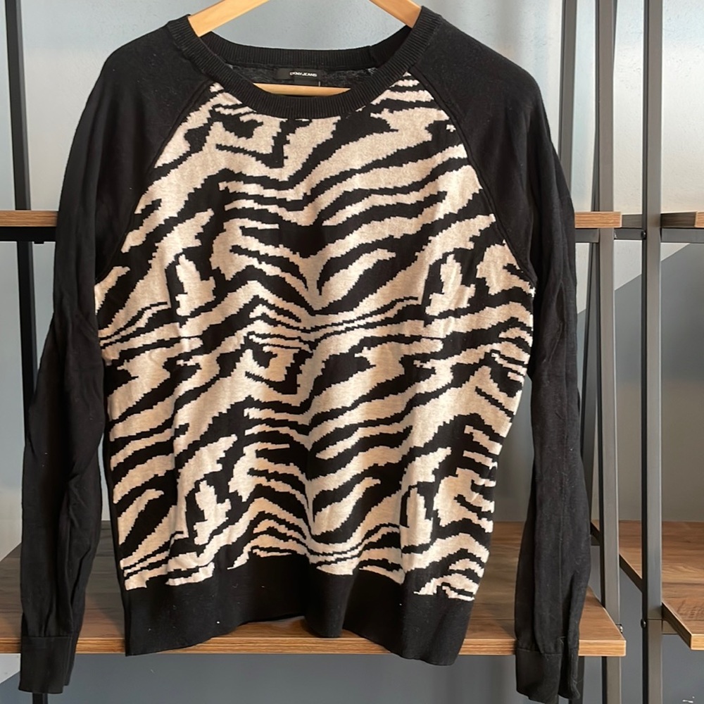 DKNY Zebra/White Tiger Print Sweater